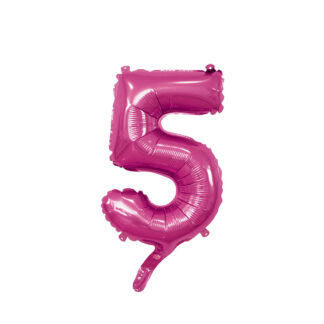 Palloncino Mylar Numero 5 Fucsia Mini