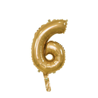 Palloncino Mylar Numero 6 Oro