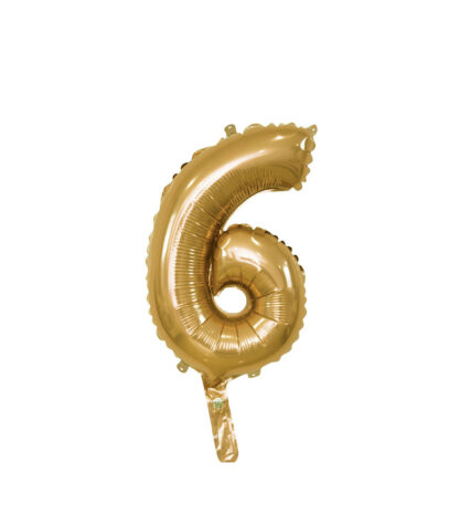 Palloncino Mylar Numero 6 Oro