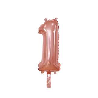 Palloncino Mylar Numero 1 Rosa Gold
