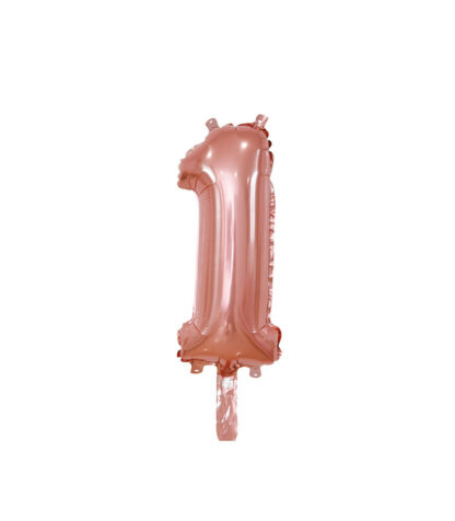Palloncino Mylar Numero 1 Rosa Gold