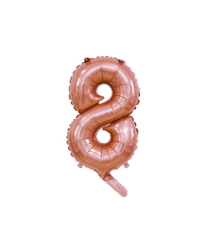 Palloncino Mylar Numero 8 Rosa Gold