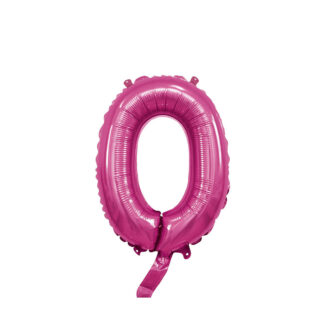 Palloncino Mylar Numero 0 Fucsia Mini
