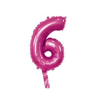 Palloncino Mylar Numero 6 Fucsia Mini