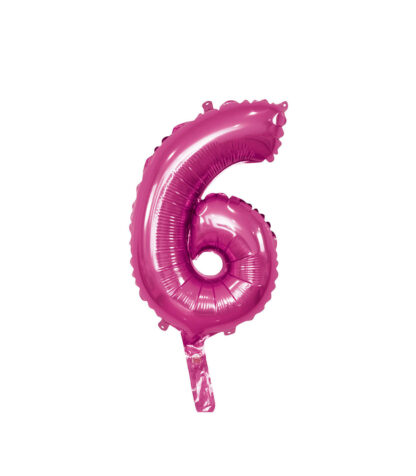 Palloncino Mylar Numero 6 Fucsia Mini