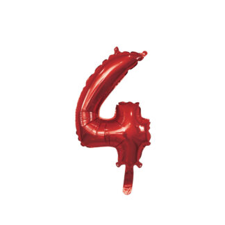 Palloncino Mylar Numero 4 Rosso