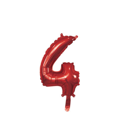 Palloncino Mylar Numero 4 Rosso