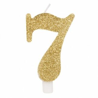 candelina glitter oro numero 7