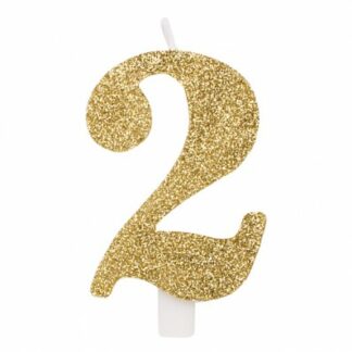 candelina glitter oro numero 2