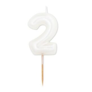 candelina pick bianco perlato numero 2
