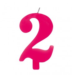 candelina scintillante fucsia numero 2