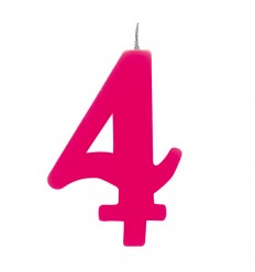 candelina scintillante fucsia numero 4