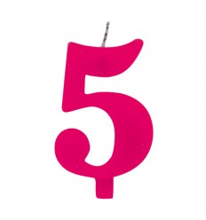 candelina scintillante fucsia numero 5