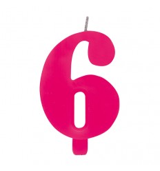 candelina scintillante fucsia numero 6