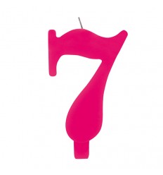 candelina scintillante fucsia numero 7