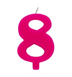 candelina scintillante fucsia numero 8
