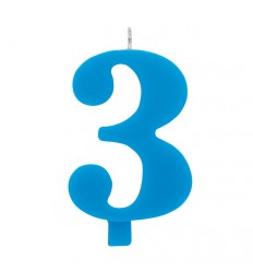 candelina scintillante turchese numero 3