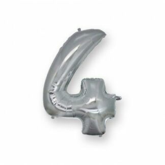 Palloncino Mylar Numero 4 Argento