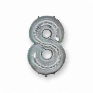 Palloncino Mylar Numero 8 Argento