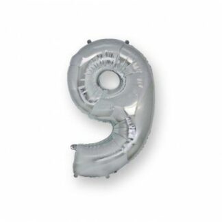 Palloncino Mylar Numero 9 Argento
