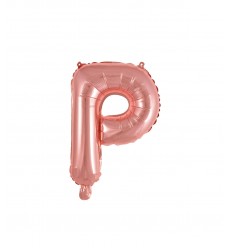 Palloncino Mylar Lettera P Rosa Gold