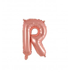 Palloncino Mylar Lettera R Rosa Gold