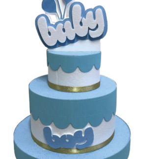 Torta finta in polistirolo Baby celeste