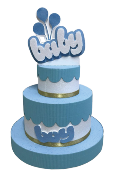 Torta finta in polistirolo Baby celeste