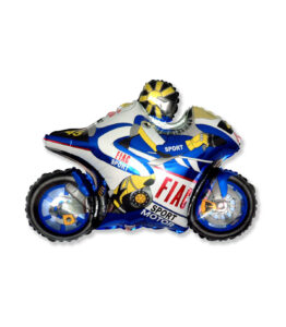 Palloncino Mylar Moto da Corsa Blu SuperShape