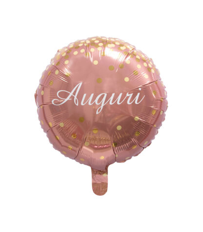 Mylar Auguri Rosa Gold Coriandoli Oro
