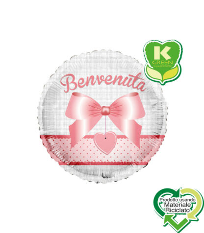 Palloncino Mylar Benvenuta Rosa