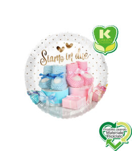 Palloncino Mylar Siamo In Due Celeste Rosa 
