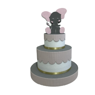 Torta finta in polistirolo Elefantino Rosa
