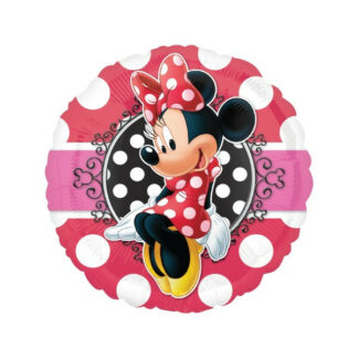 Palloncino Minnie tondo rosso e fucsia