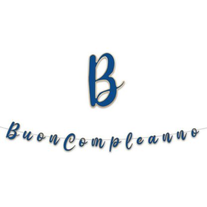 Festone Buon Compleanno blu e oro
