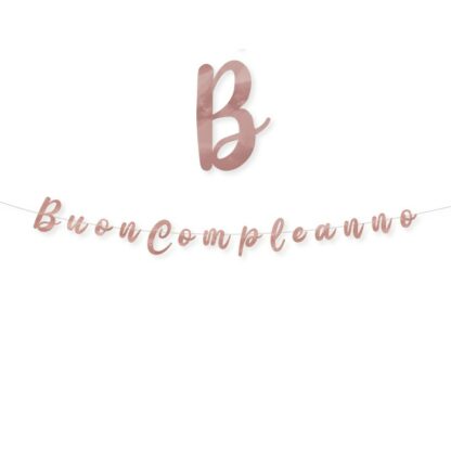 Festone Buon compleanno Rosa Gold
