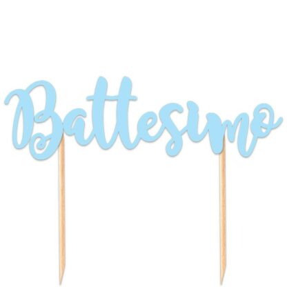 Cake topper Battesimo celeste