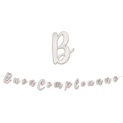 Festone Buon compleanno Rose Gold