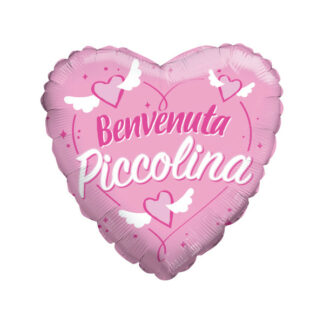Palloncino Mylar Benvenuta Piccolina Cuore