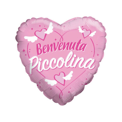 Palloncino Mylar Benvenuta Piccolina Cuore