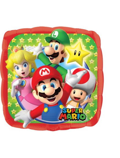 Palloncino myler quadrato Super Mario