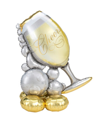 Mylar Bicchiere di Champagne con Bollicine Airloonz