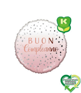 Mylar Buon Compleanno Rosa con Drops