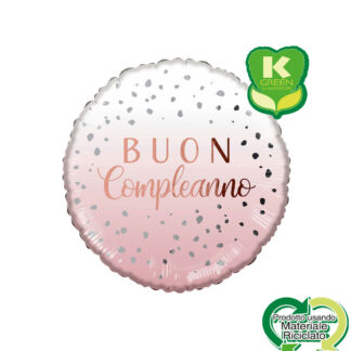 Mylar Buon Compleanno Rosa con Drops