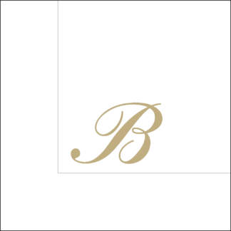 Tovaglioli bianchi 25x25 cm con Iniziale B dorata