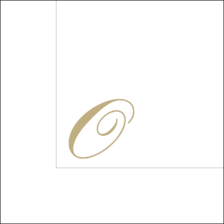 Tovaglioli bianchi 25x25 cm con Iniziale O dorata