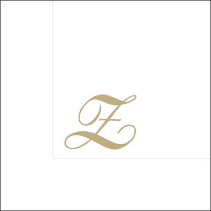 Tovaglioli bianchi 25x25 cm con Iniziale Z dorata