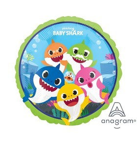 Palloncino mylar tondo Baby Shark