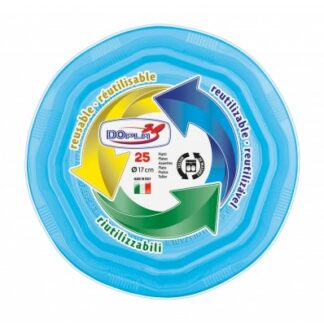 Piatti frutta 17 cm re-usable azzurri