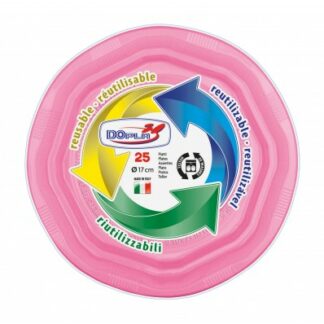 Piatti frutta 17 cm re-usable rosa